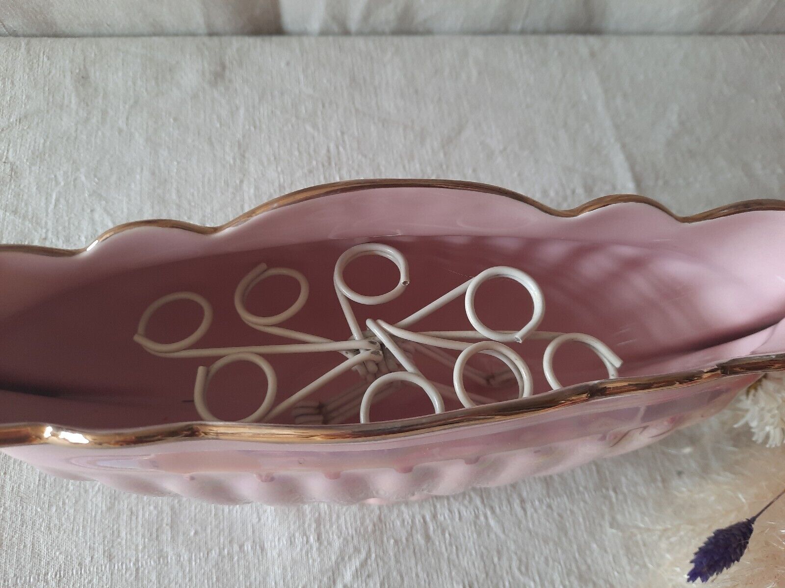 Rare Sadler Majestic Pink Lustre Ware Gondola Vase England 1930s Vintage Deco 