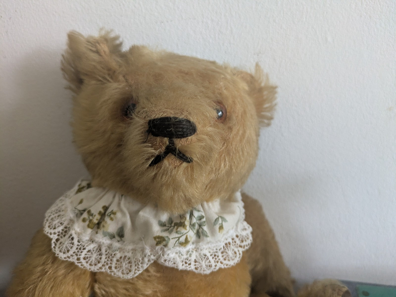 Antique Vtg English Old 1930s Jointed Mohair Teddy Bear Articulated Vgc Cute