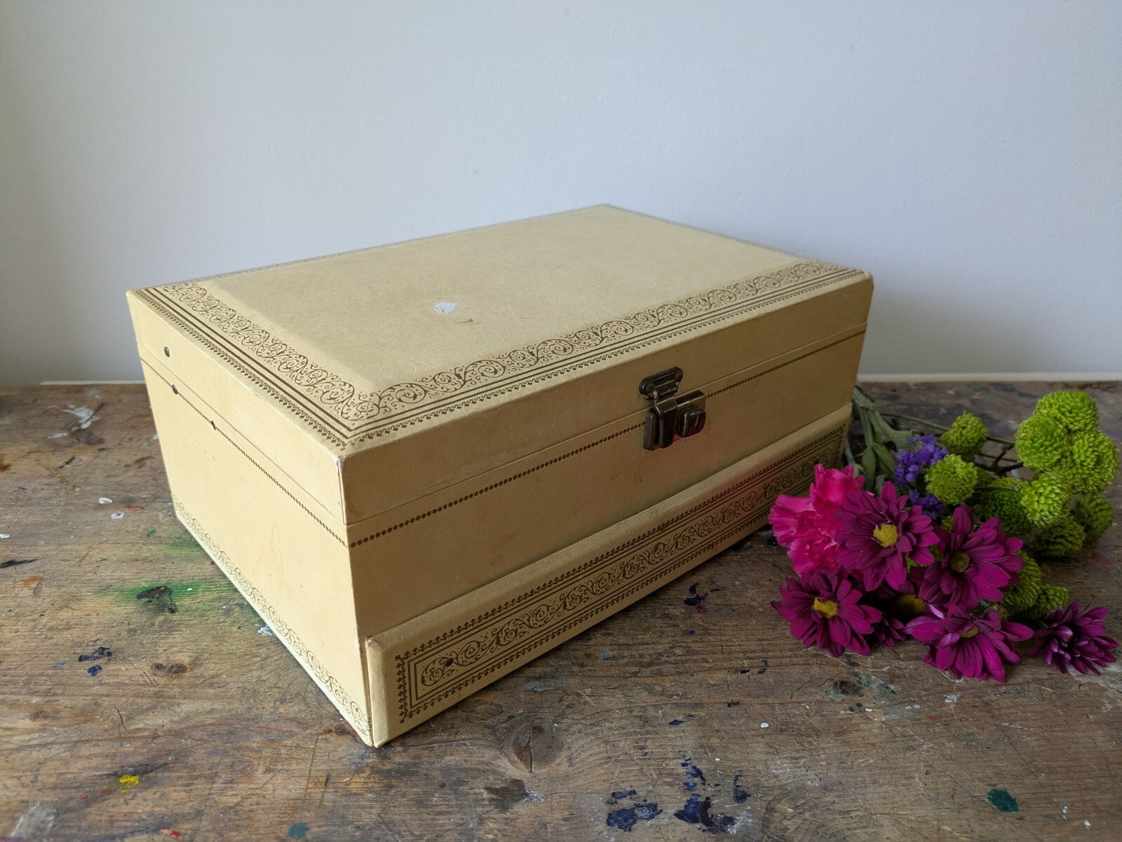 Vintage MELE 3 Tier Jewellery Box Faux Leather Made in U.S.A 1950s Red Velvet