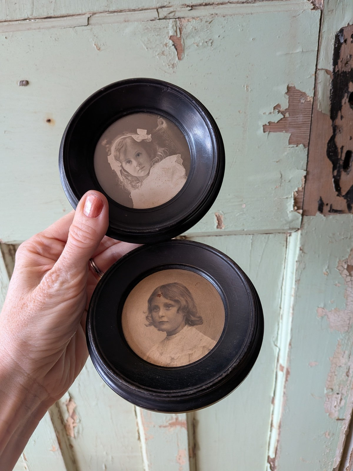Pair Antique Victorian English London Stereoscopic Co. photos Ebonised Frames