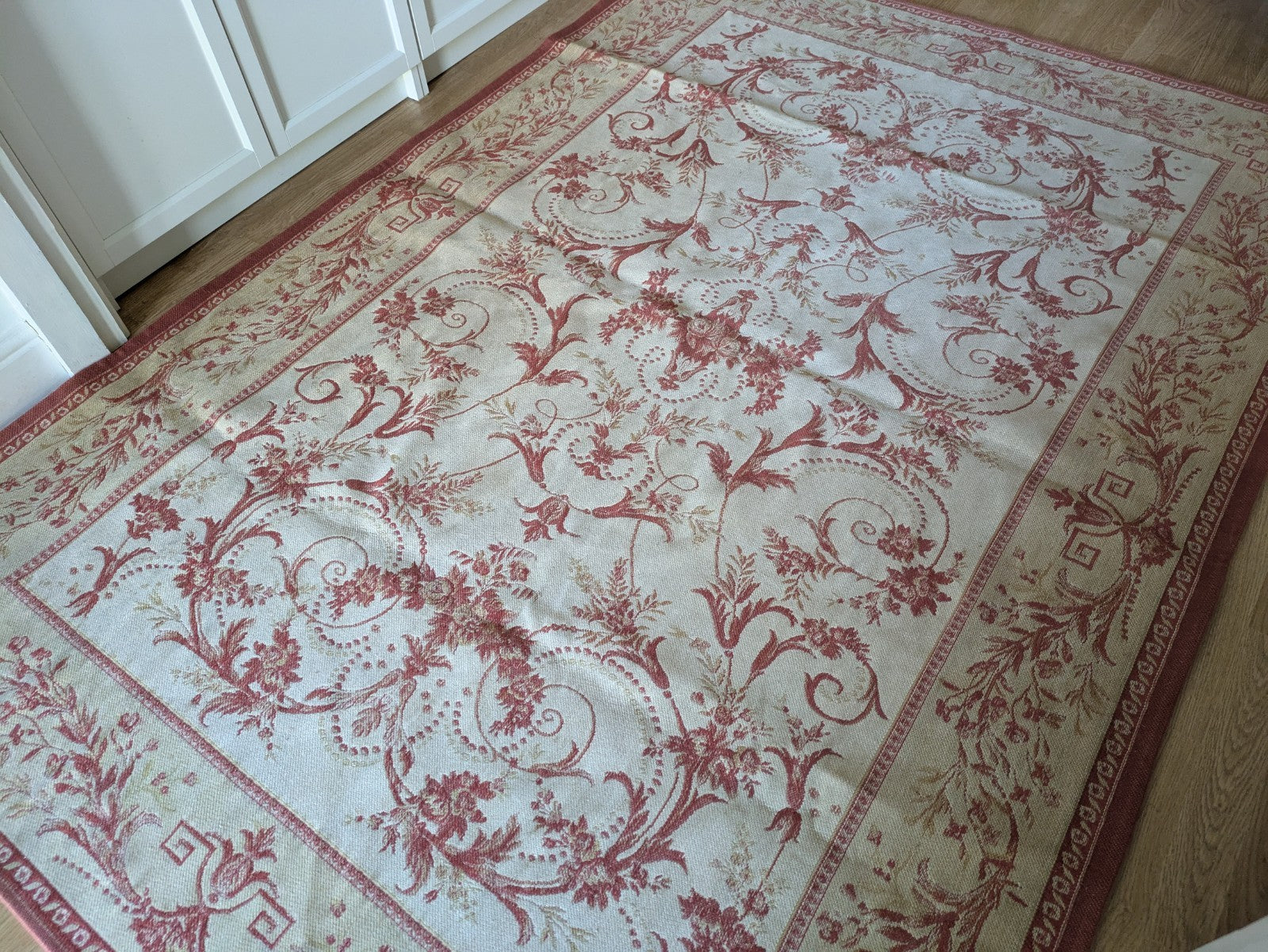 Laura Ashley Malmaison Rug Cream Red Vintage Traditional (234x165cm) Terracotta 