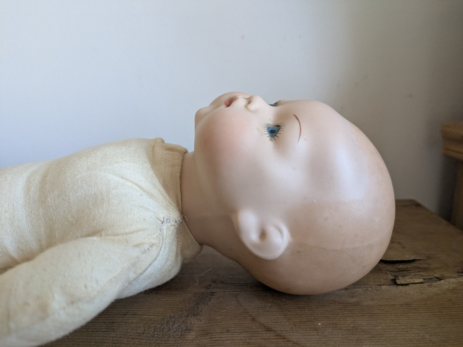 Armand Marseille Am Germany Bisque Doll Baby Cloth Body AM 341 Vintage Toy Prop