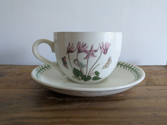 VINTAGE LARGE PORTMEIRION BOTANIC GARDEN JUMBO TEA CUP & SAUCER SUSAN W ELLIS 72