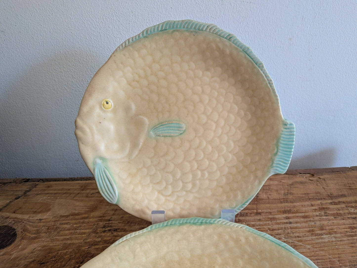 2x Shorter & Son Ltd Fish Shaped Ceramic Plates Set Tableware Clarice Cliff