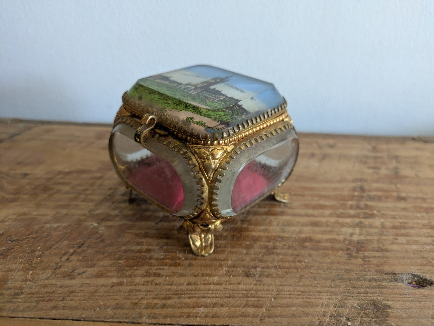 Antique French Ormolu Lidded Casket Trinket Box c1900 Souvenir University Glagow