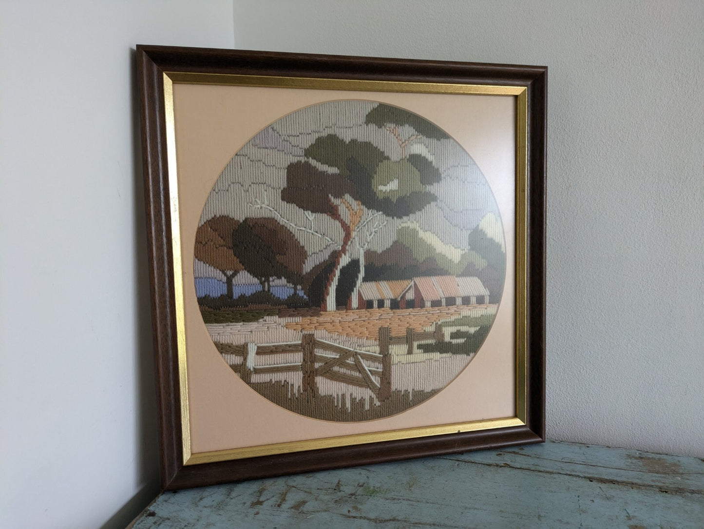 Australian Outback 1987 D Palmer Embroidery Long Stitch Tapestry Picture Boho!!