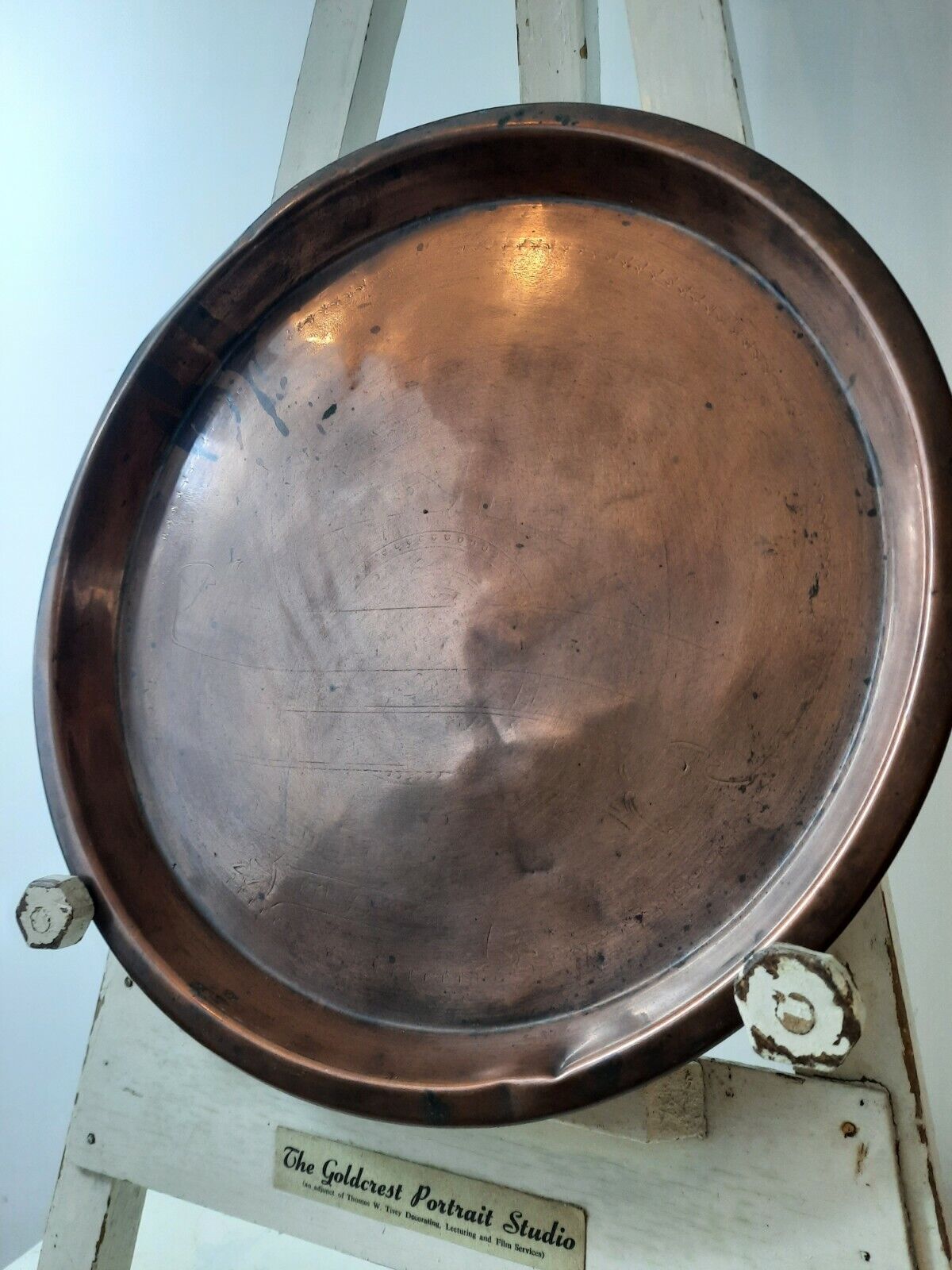 Antique Copper Teachers Highland Cream Whisky Pub Tray Distillers Collectors 