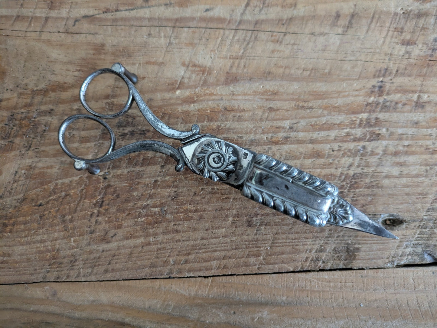 Silver Plate Vintage Victorian Antique Pair Candlesnuffers Wick Cutter Scissor