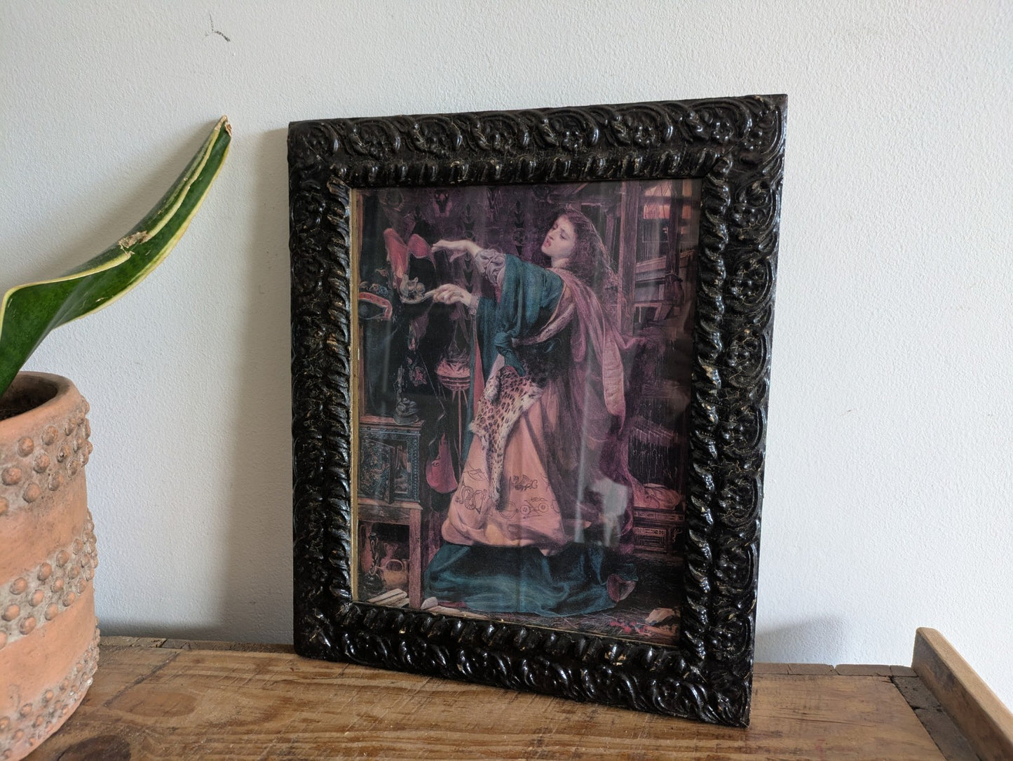 Framed Print of 1864 Painting Morgan le Fay by Frederick Sandys Antique Frame