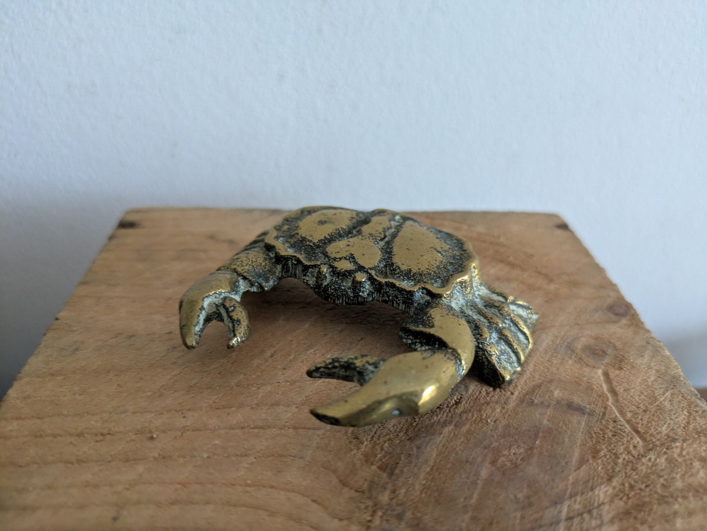 Vintage Brass Crab Ornament Figurine Figure Mid Century 🦀 Vgc Nautical Gift Old