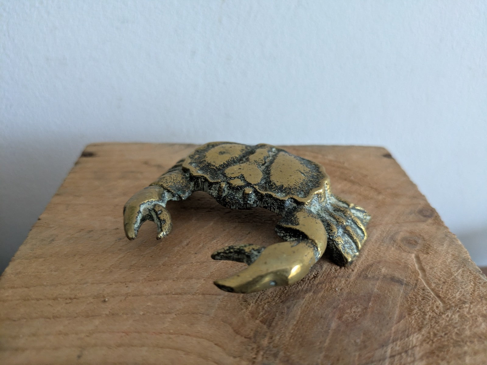 Vintage Brass Crab Ornament Figurine Figure Mid Century 🦀 Vgc Nautical Gift Old