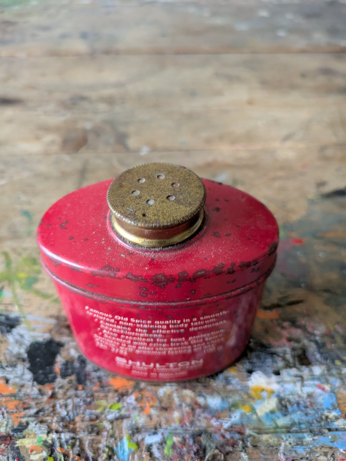Mens Vintage Old Spice Talc For Men Shulton Advertising Tin 100g Prop TV Film 