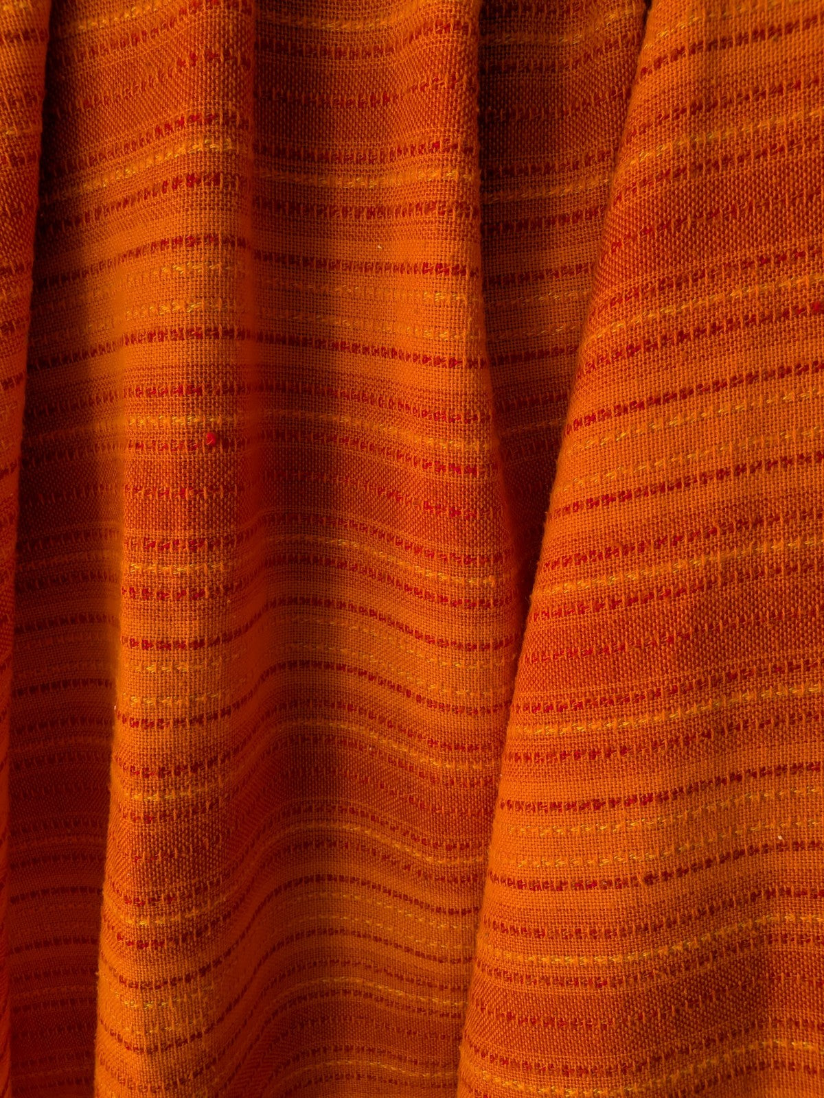 Vintage Retro Orange Polyester Double Bedspread Topper Bedding RARE Prop Woven