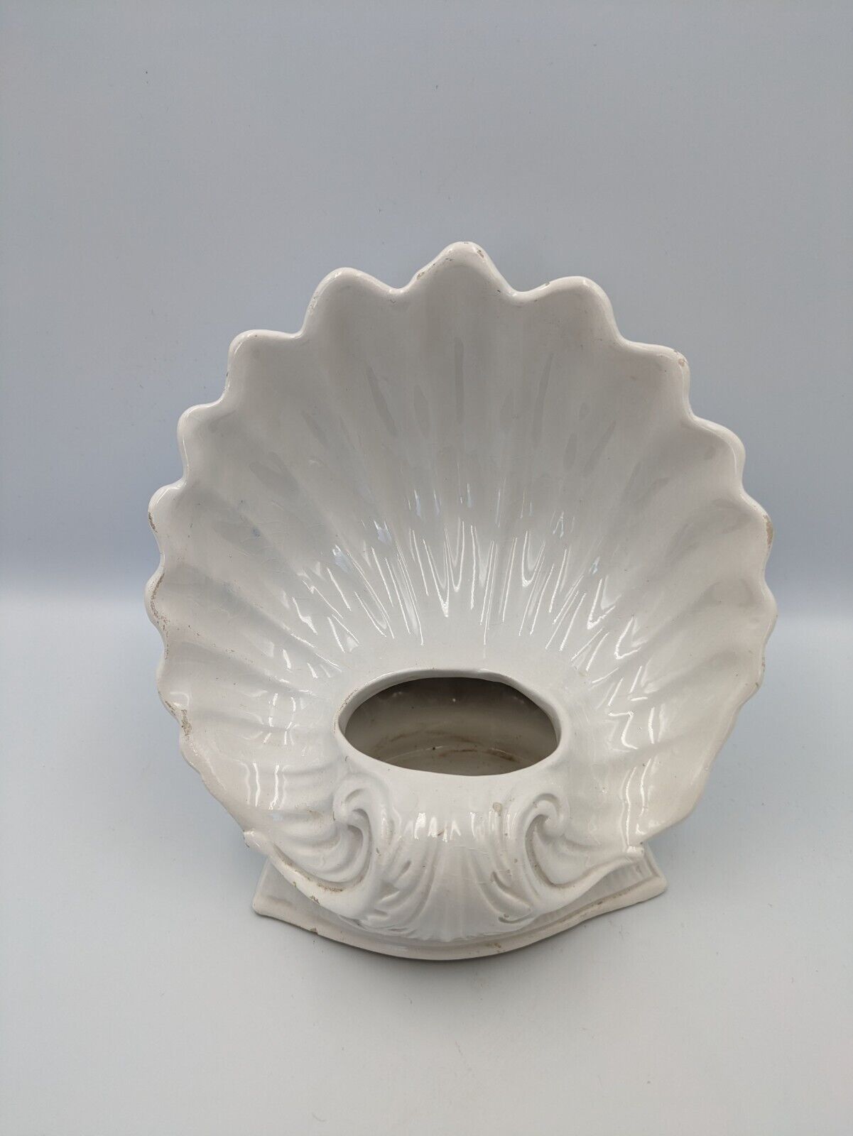 Rare Rita Dal Pra Shell Vase White Vintage Italy Mano R Eredi Nove Vicenza White