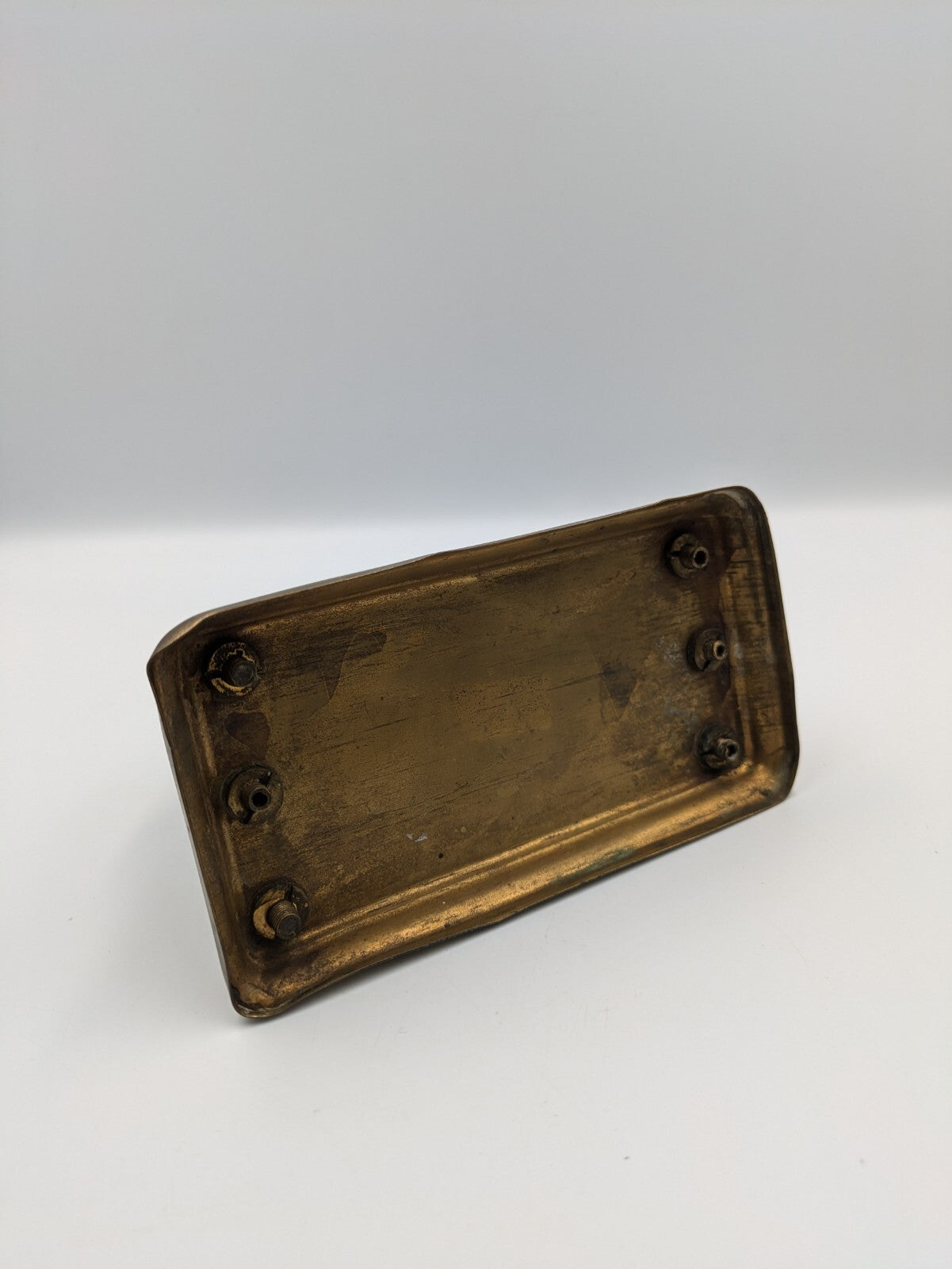 Collectable Brass fish scene letter rack with hooped handle Napkin Holder VTG Vg