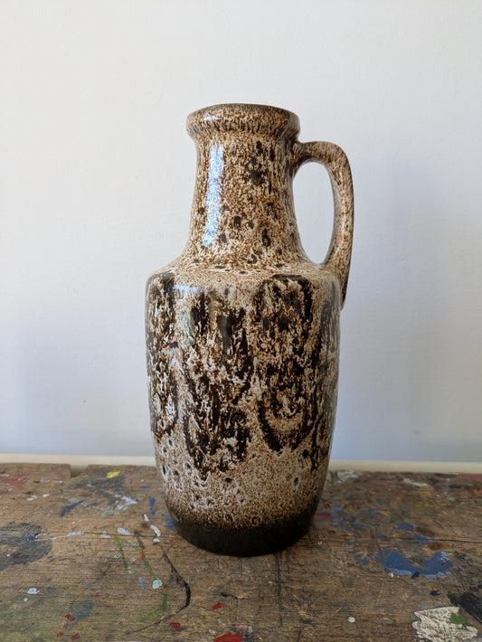 Vintage Mid Century Scheurich Vase  Fat Lava  404-26  German Pottery Vgc Handle