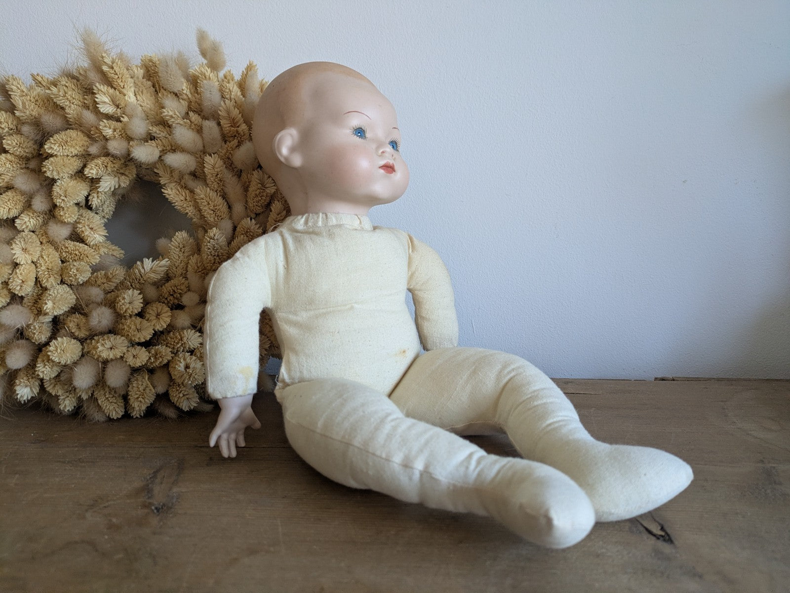 Armand Marseille Am Germany Bisque Doll Baby Cloth Body AM 341 Vintage Toy Prop