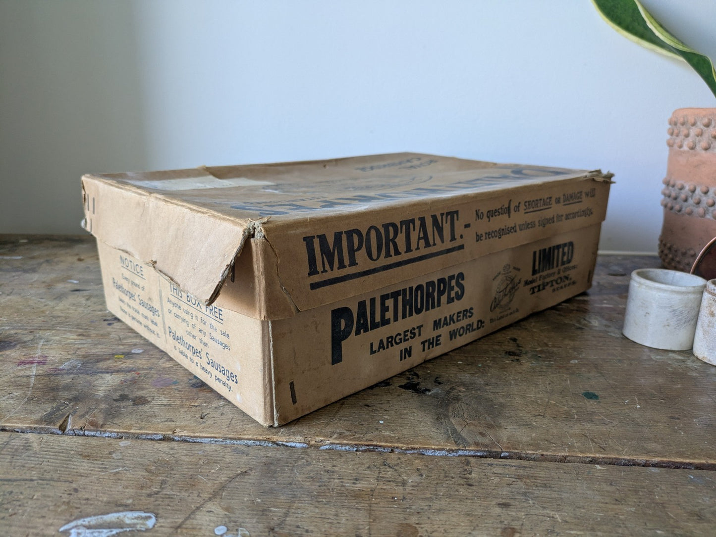 Vtg Palethorpes Sausages Box Butcher Packaging Food Advertising Kitchenalia Prop