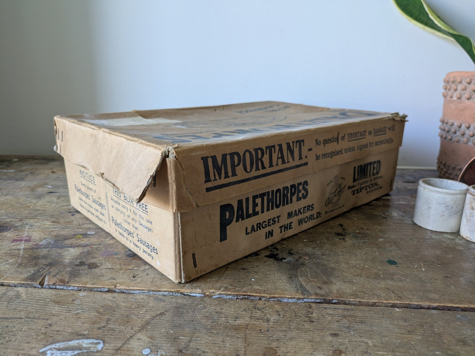 Vtg Palethorpes Sausages Box Butcher Packaging Food Advertising Kitchenalia Prop