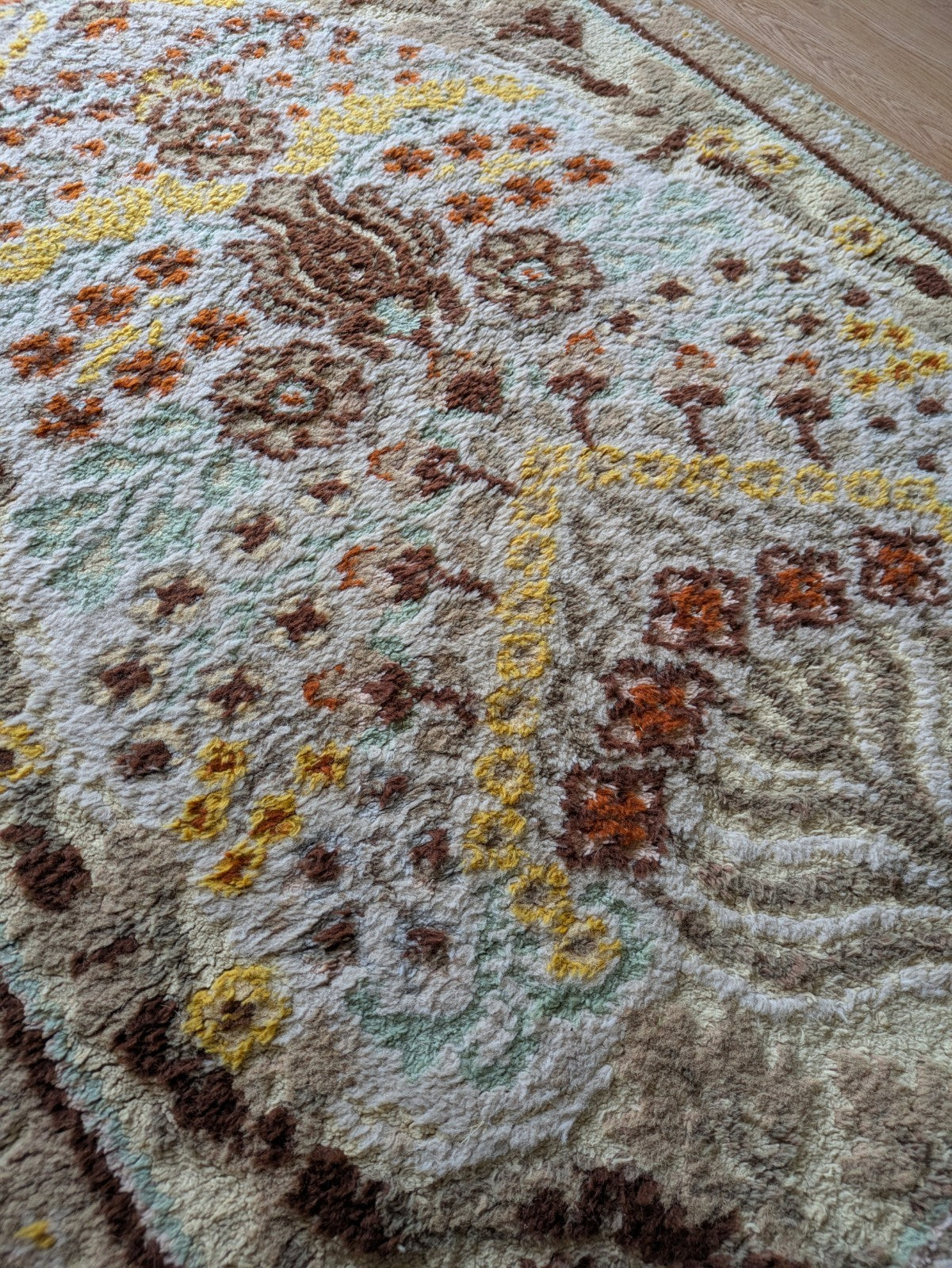 rug quality carpet fireside Tree Of Life vintage retro rectangular old rare Vgc