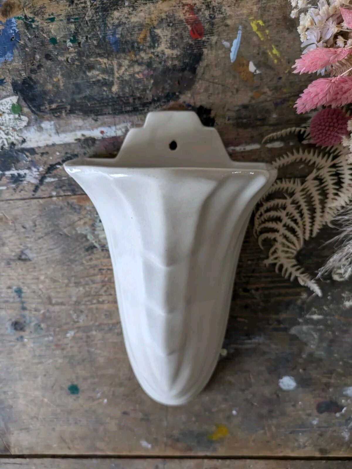 Vintage 1930s Lovatts Pocket Vase Art Deco Pottery Display Wall Planter Pot