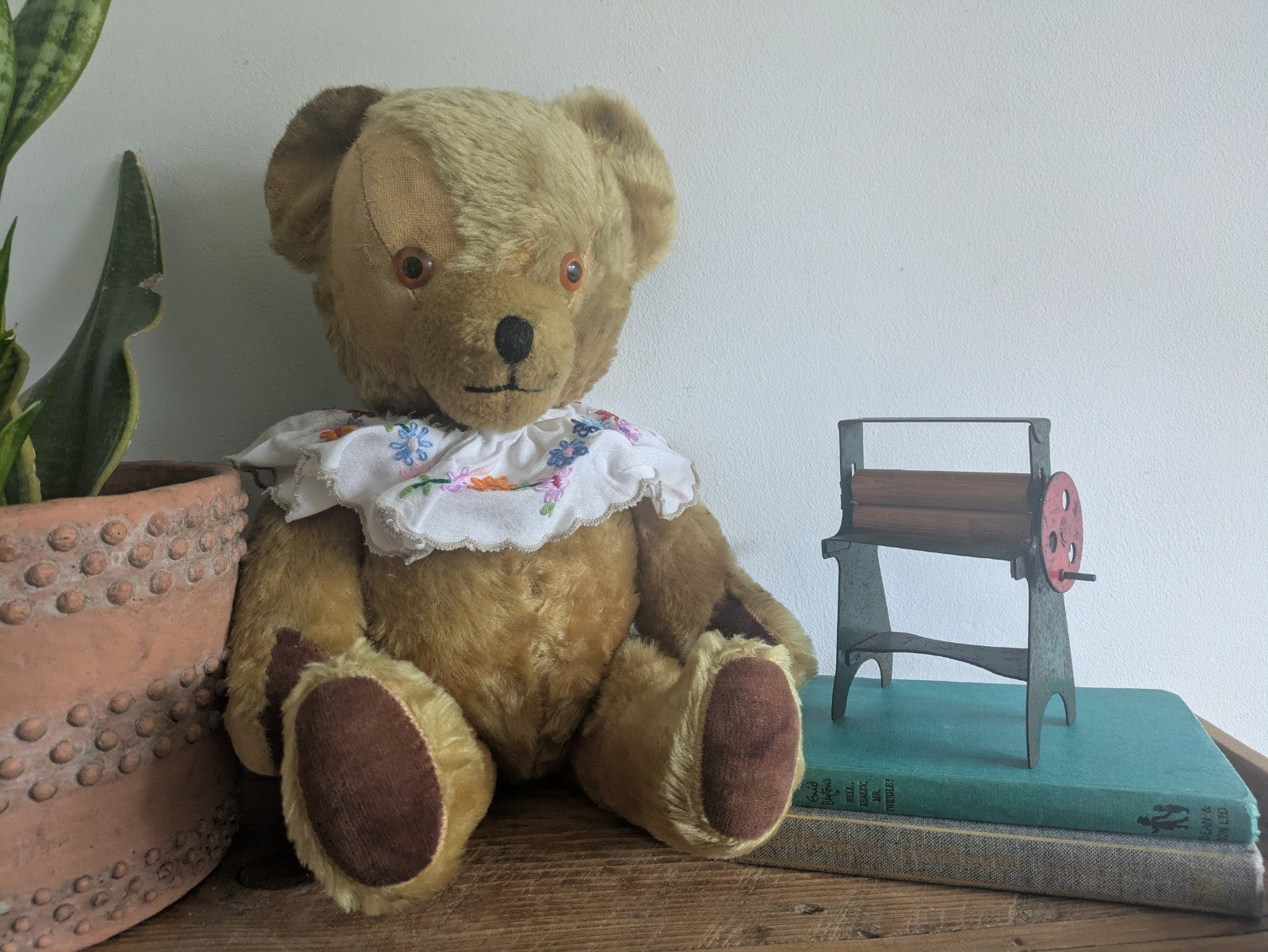 XL Vintage Antique Mohair Teddy Bear Working Growler Bell Tilt Toy Jointed Rare