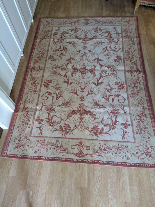 Laura Ashley Malmaison Rug Cream Red Vintage Traditional (234x165cm) Terracotta 