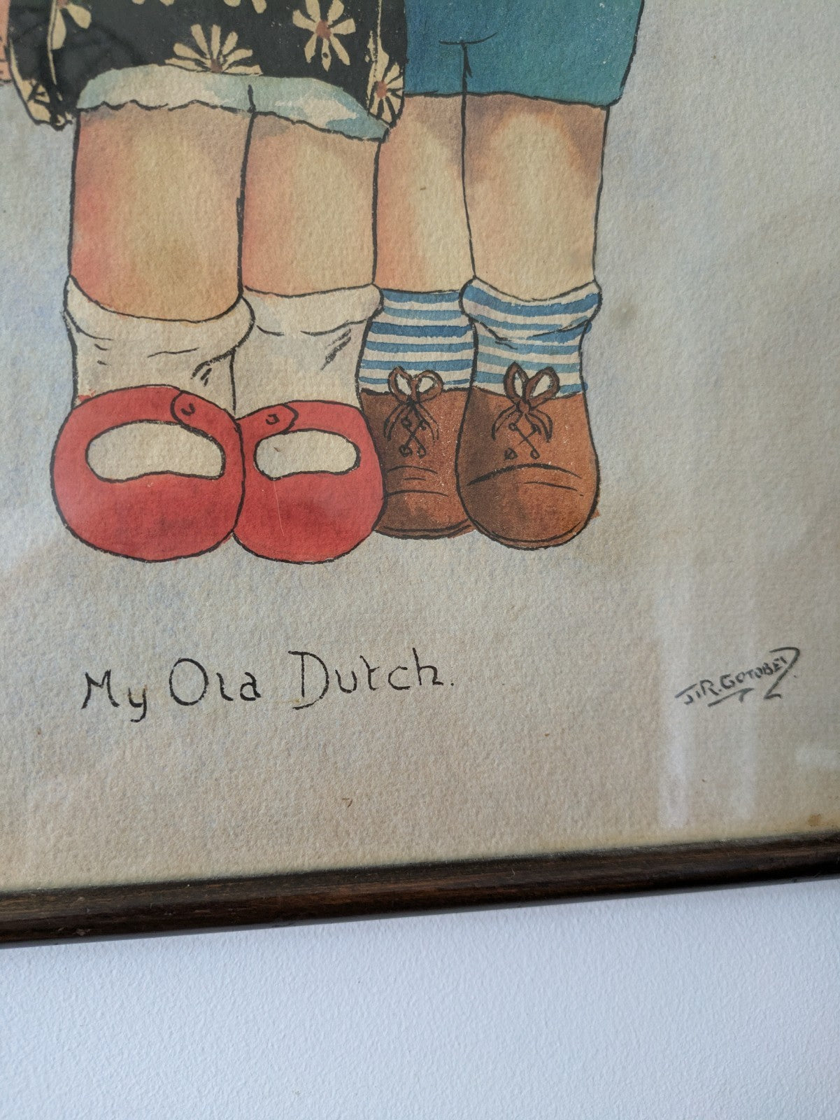 Vintage Mabel Lucie Attwell Copy Painting 1920s/30s Signed JR Gotobed Retro Vgc