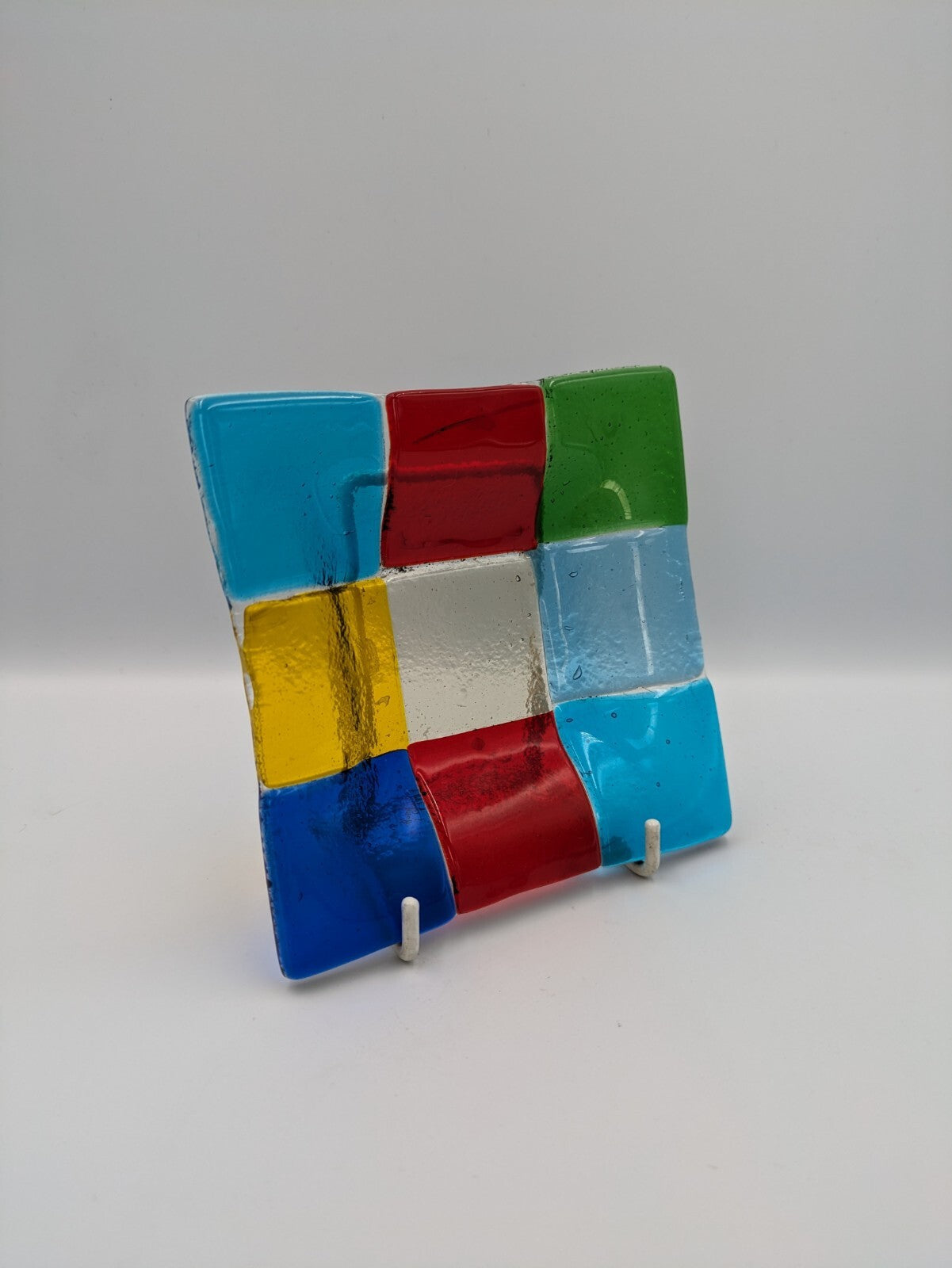 Murano Glass Fused Trinket Dish A. Dal Borgo Venezia Candy Square Color Block