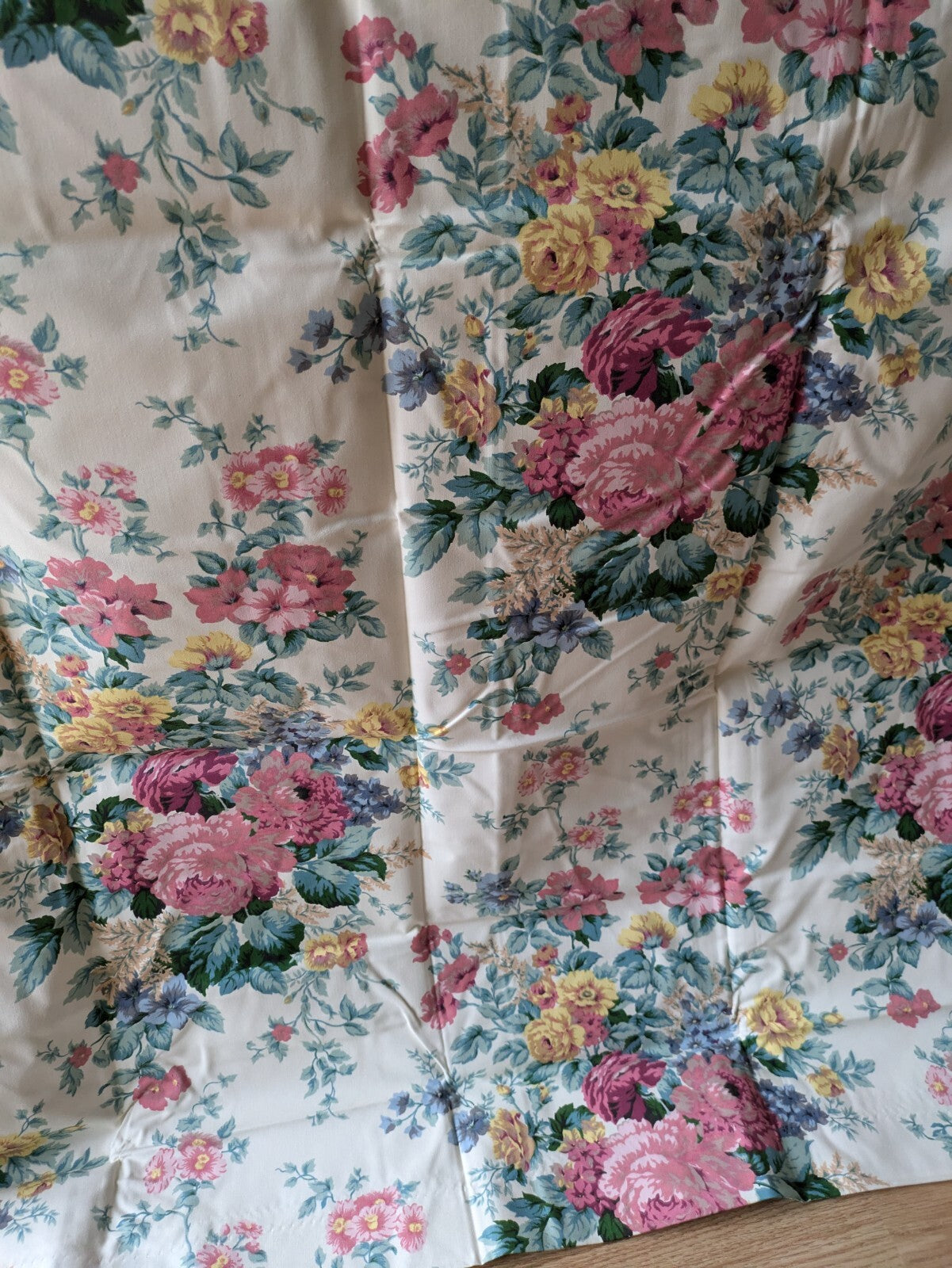Pair Of Dreams 'n' Drapes Curtains New Each 90" W x 72" D Cabbage Rose Floral