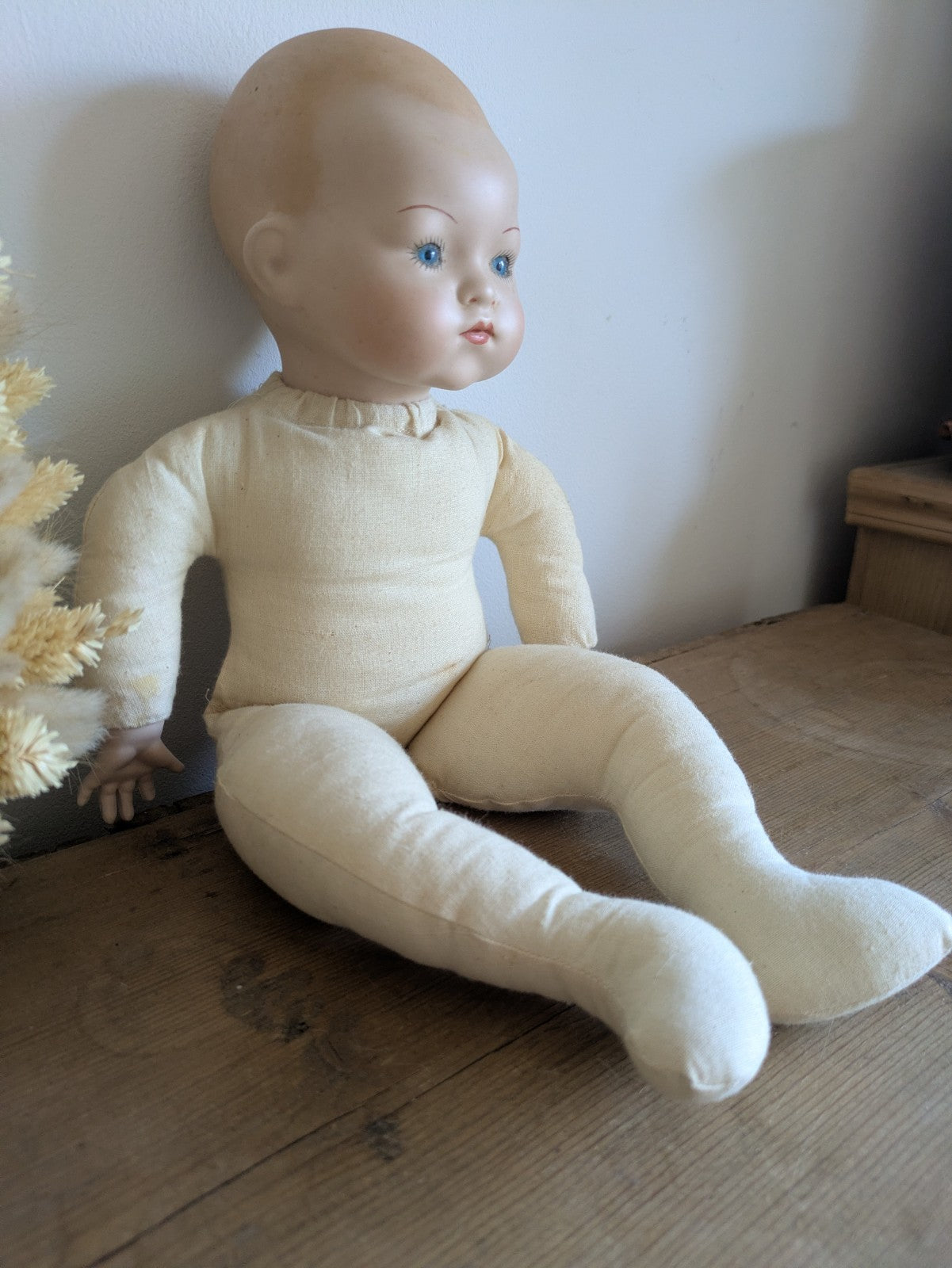 Armand Marseille Am Germany Bisque Doll Baby Cloth Body AM 341 Vintage Toy Prop