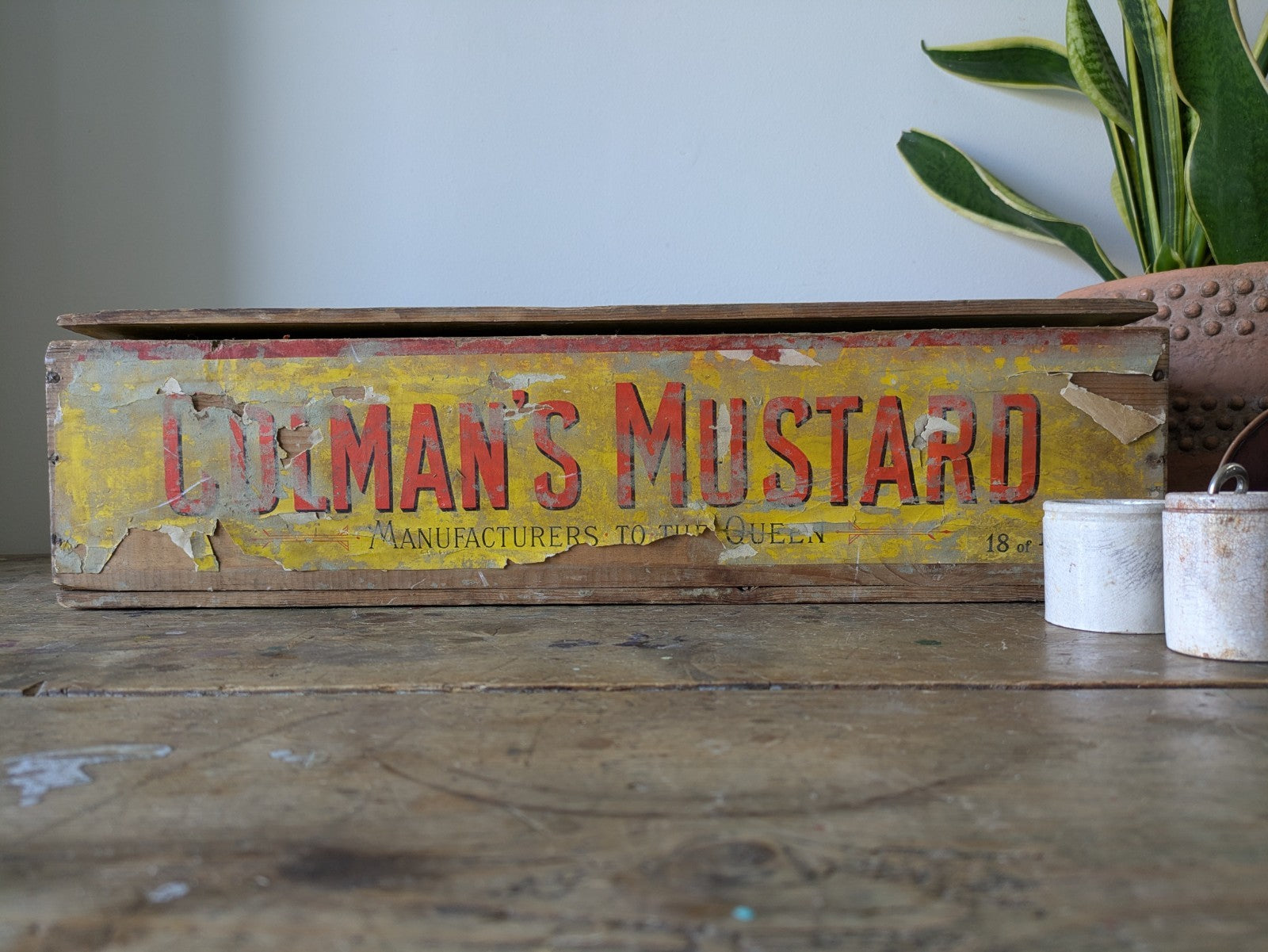 Rare Antique Colman's Mustard Crate 1890 Box Advertising Packaging Vintage Prop