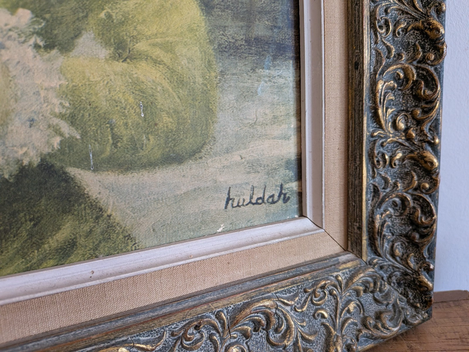 Vintage 1950’s Signed Print By Cherry Jeffe Huldah “Tavern On The Green” Framed
