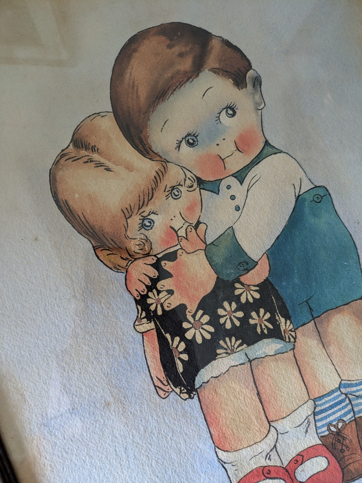 Vintage Mabel Lucie Attwell Copy Painting 1920s/30s Signed JR Gotobed Retro Vgc