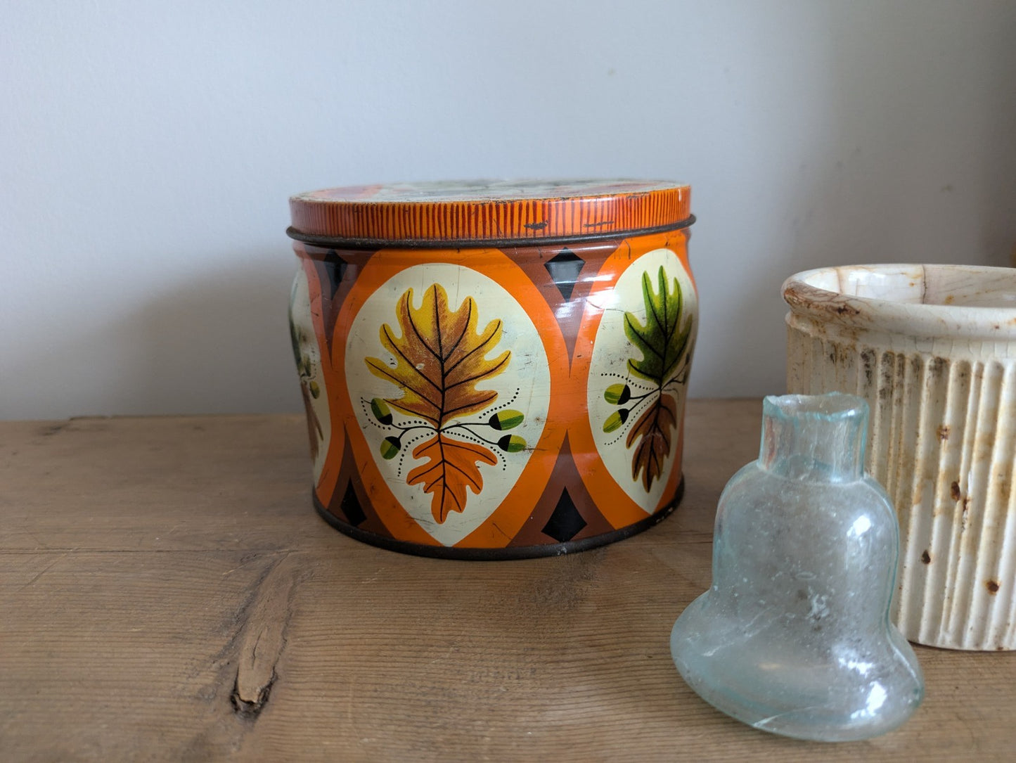 Mackintosh Quality Street Vintage Tin Cream & Orange Collectable Retro Empty VGC