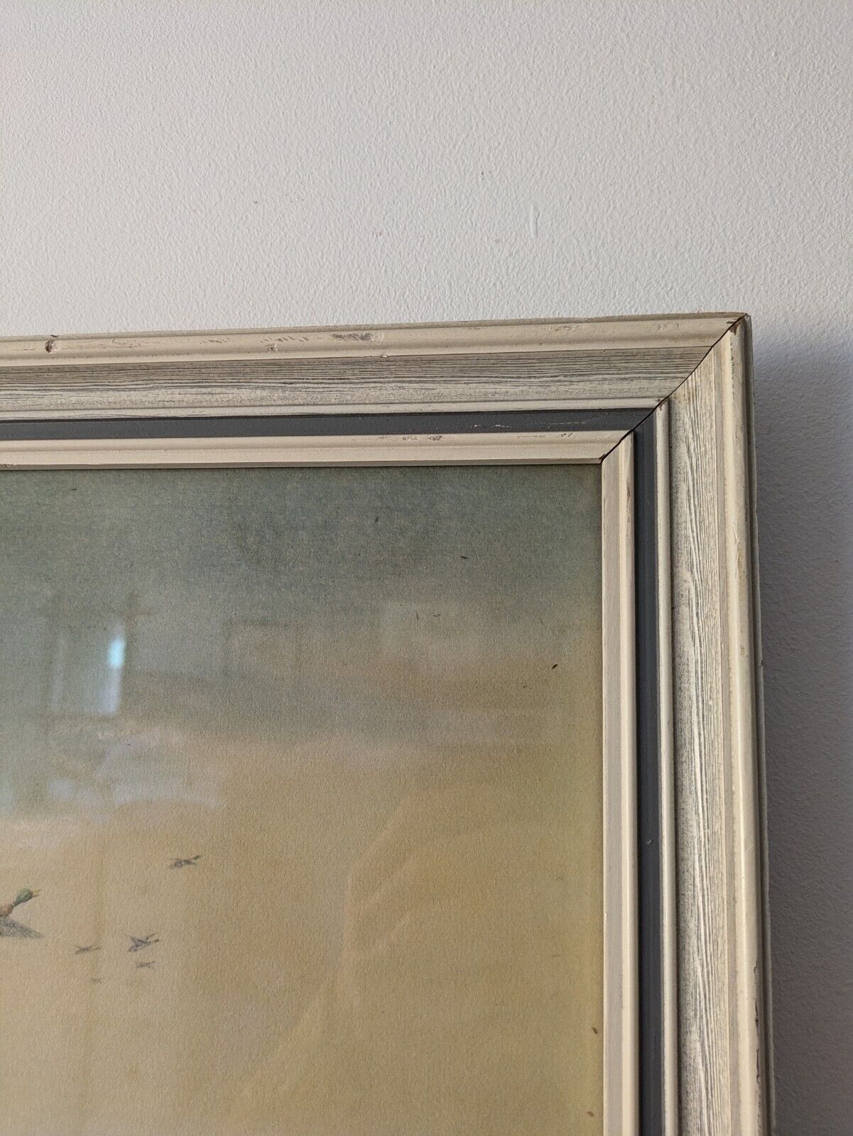 VTG W E Powell Framed Print Ducks Over The Salt Flats Picture Bird Rare Flying 