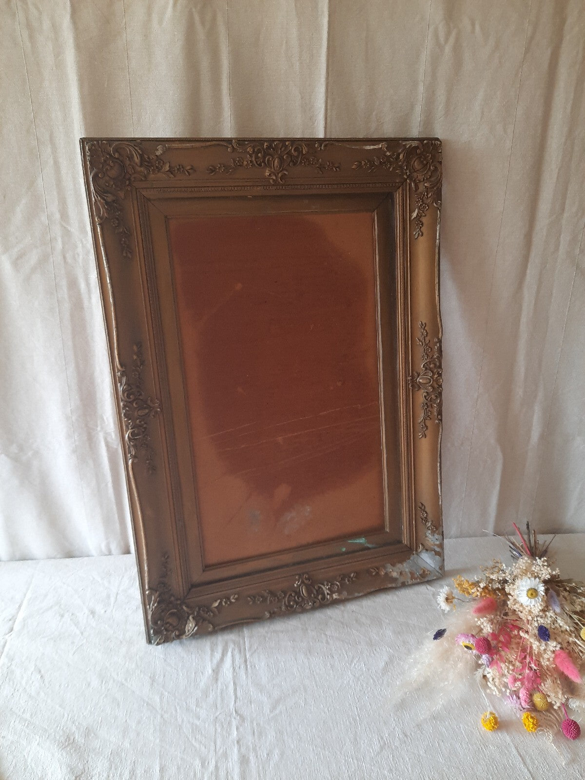 Antique gold Shabby chic gilt Picture Frame wood wedding decor detail Victorian