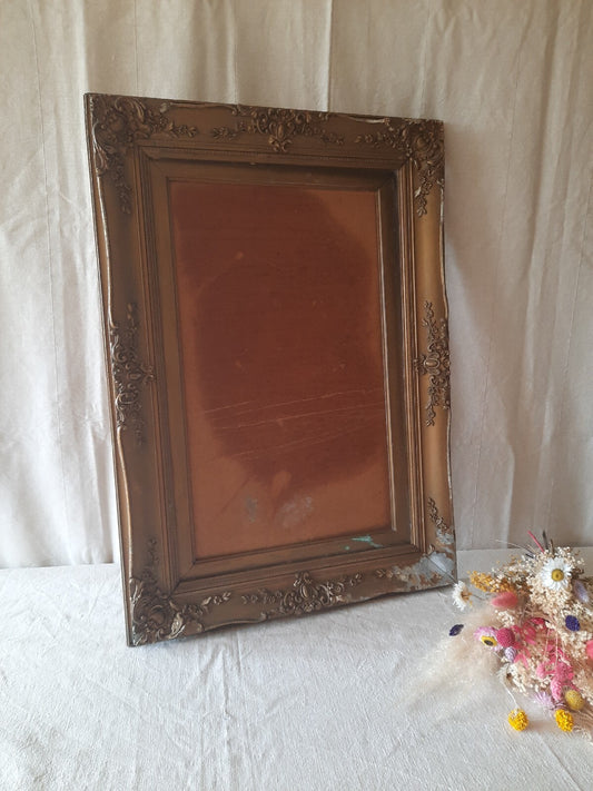 Antique gold Shabby chic gilt Picture Frame wood wedding decor detail Victorian