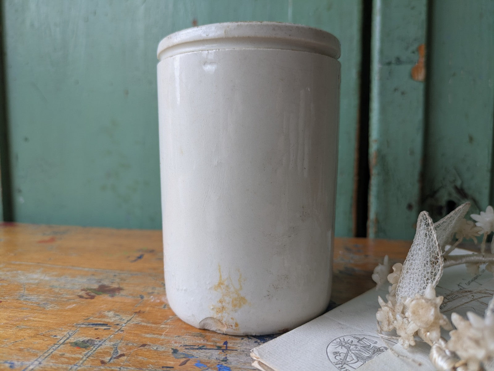 Antique James Keiller & Son’s Dundee Marmalade English Advert Pot, c. 1885 Vtg
