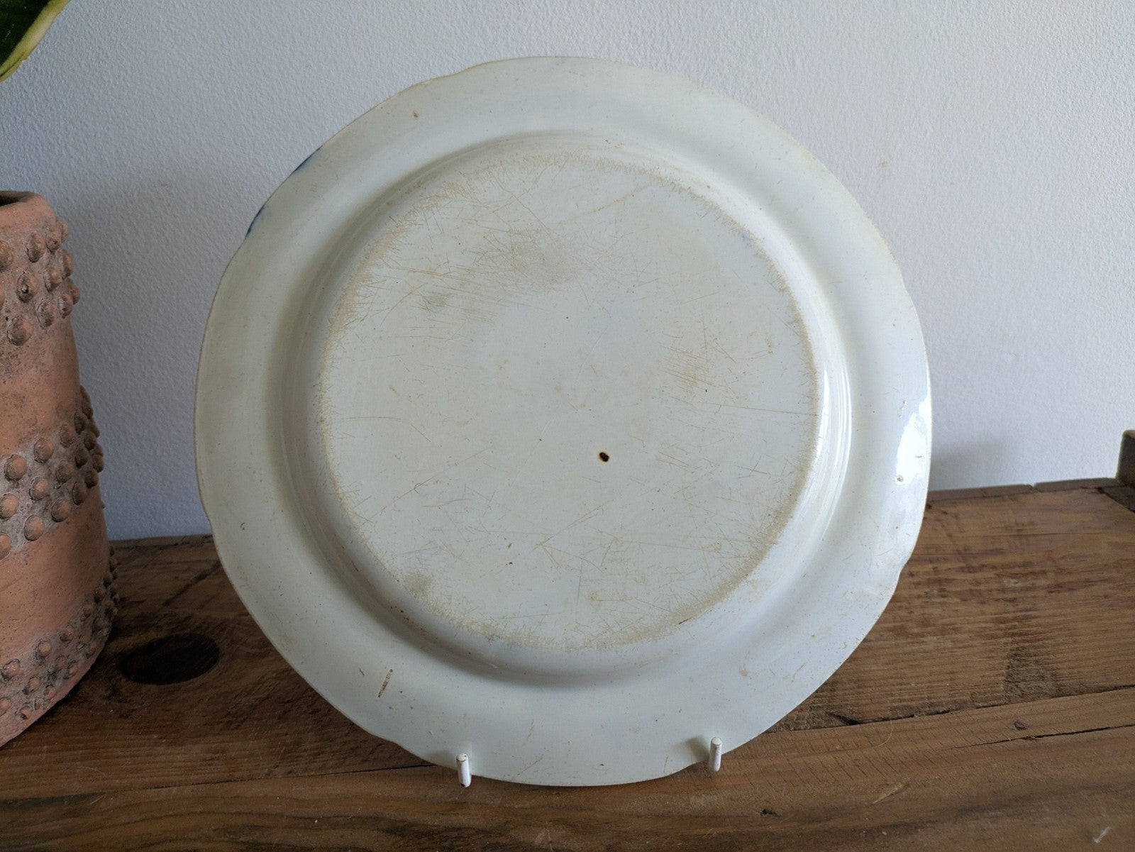Early 19th Century Chinoiserie Blue & White Printed Plate Rare Antique Warrior