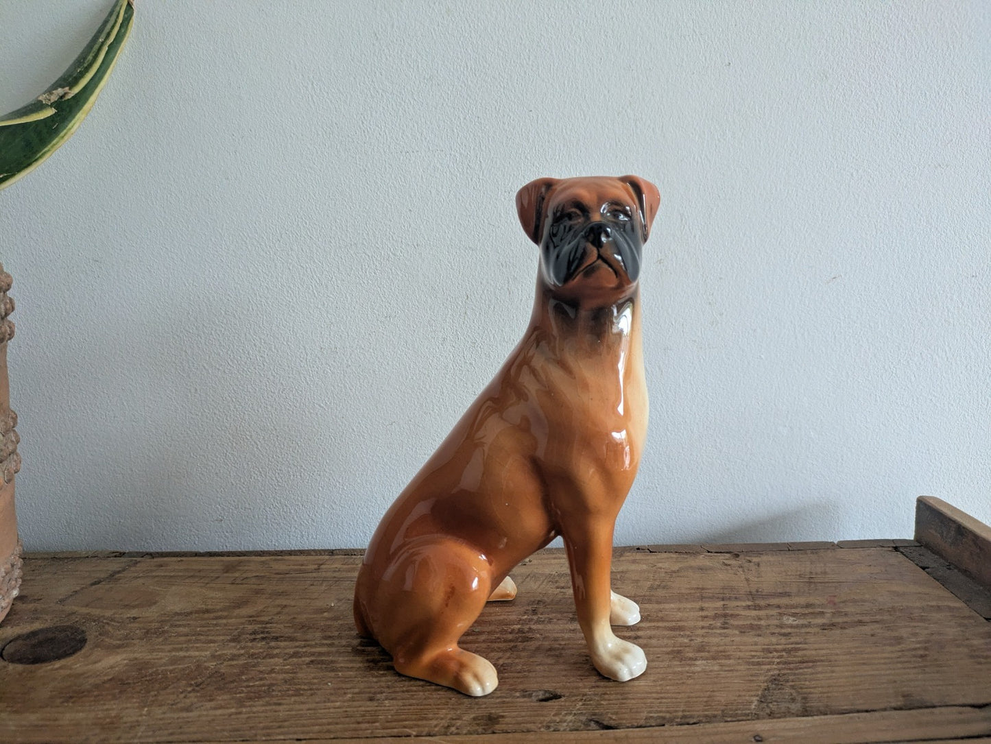 Jema Holland? Ceramic Boxer Dog Figurine Ornament Vintage Prop Old Original 