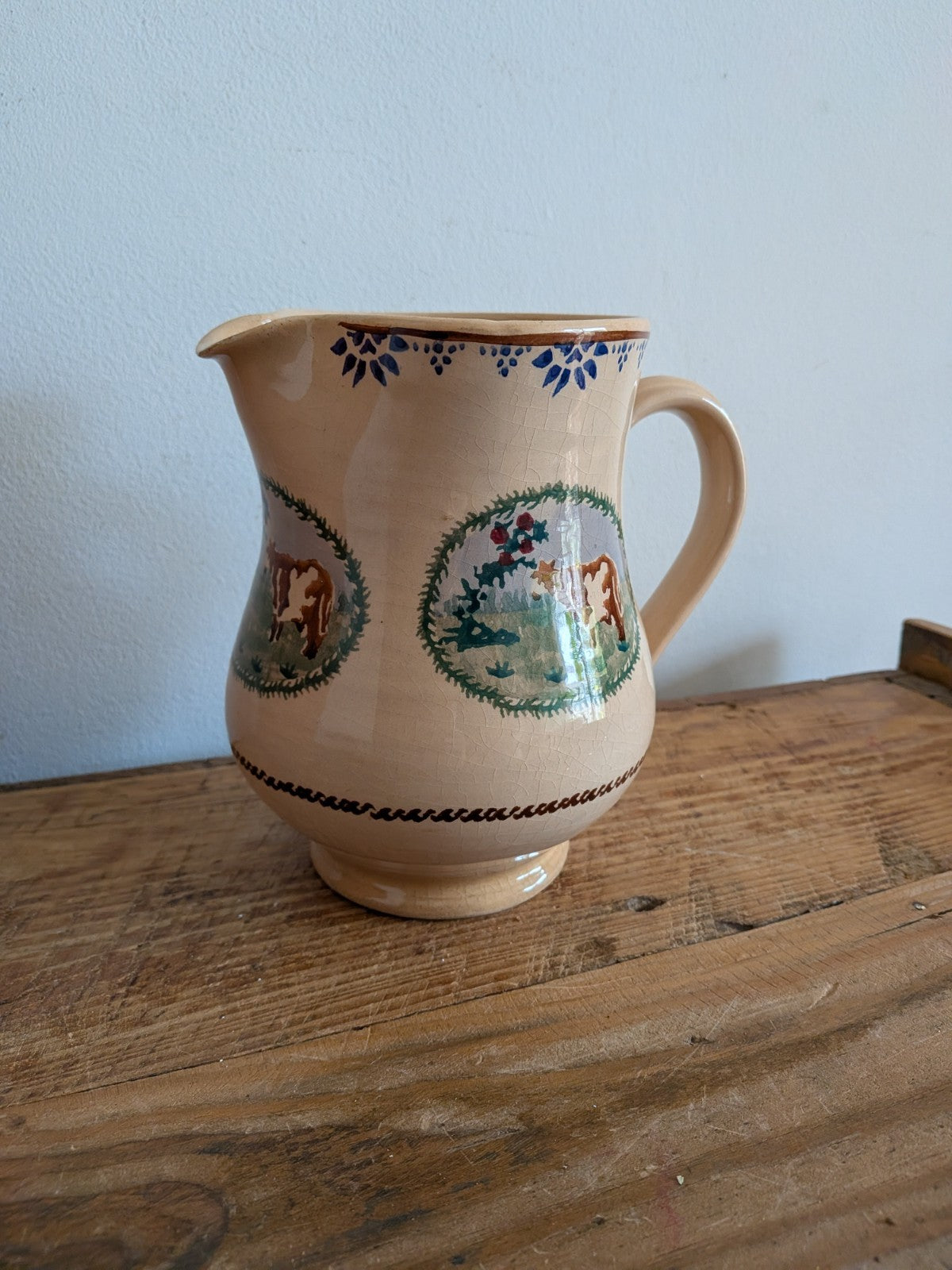 Nicholas Mosse Pottery Medium Pitcher Cow Made in Ireland RARE Vtg Farmhouse Vgc