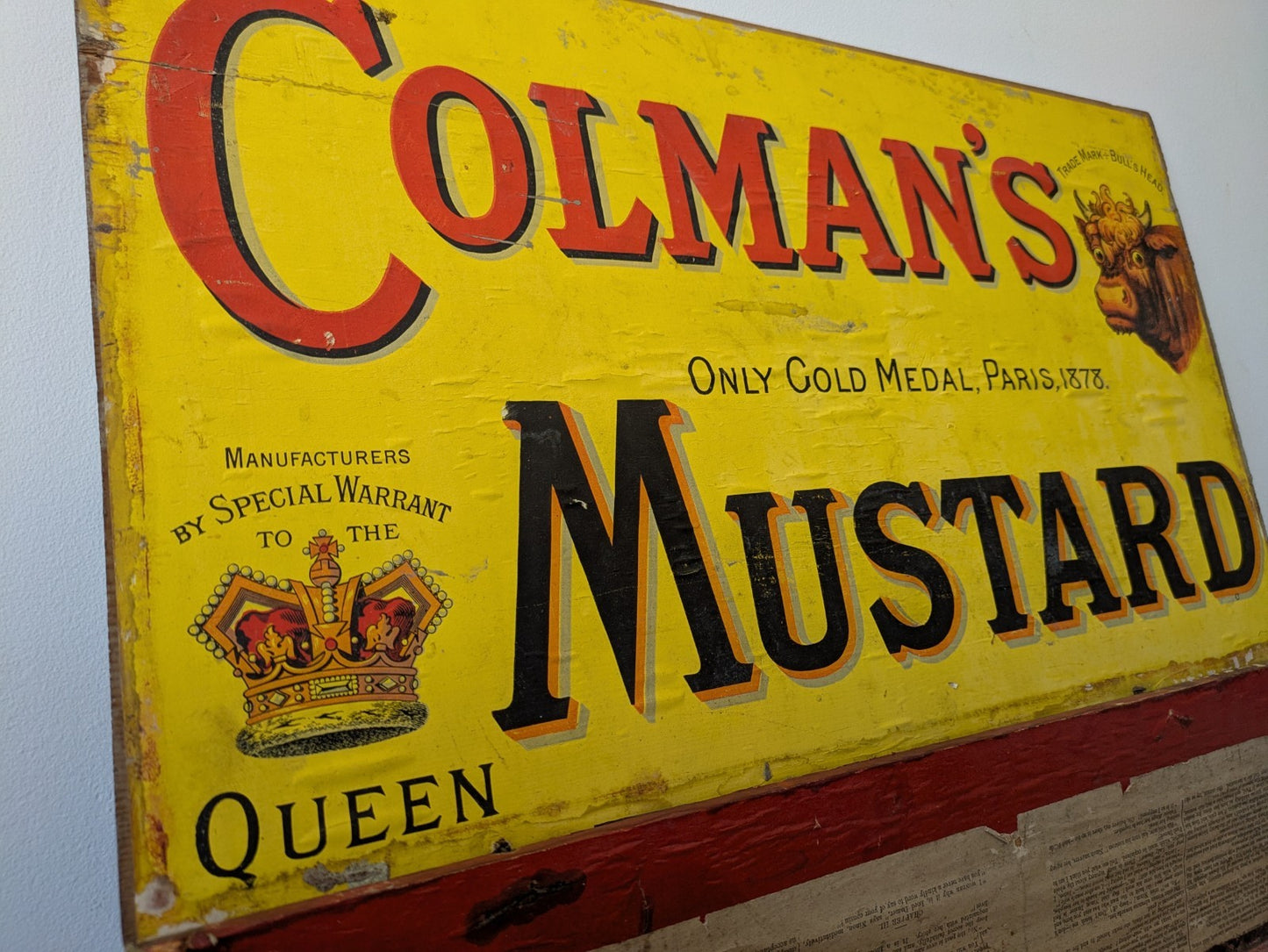 Rare Antique Colman's Mustard Crate 1890 Box Advertising Packaging Vintage Prop