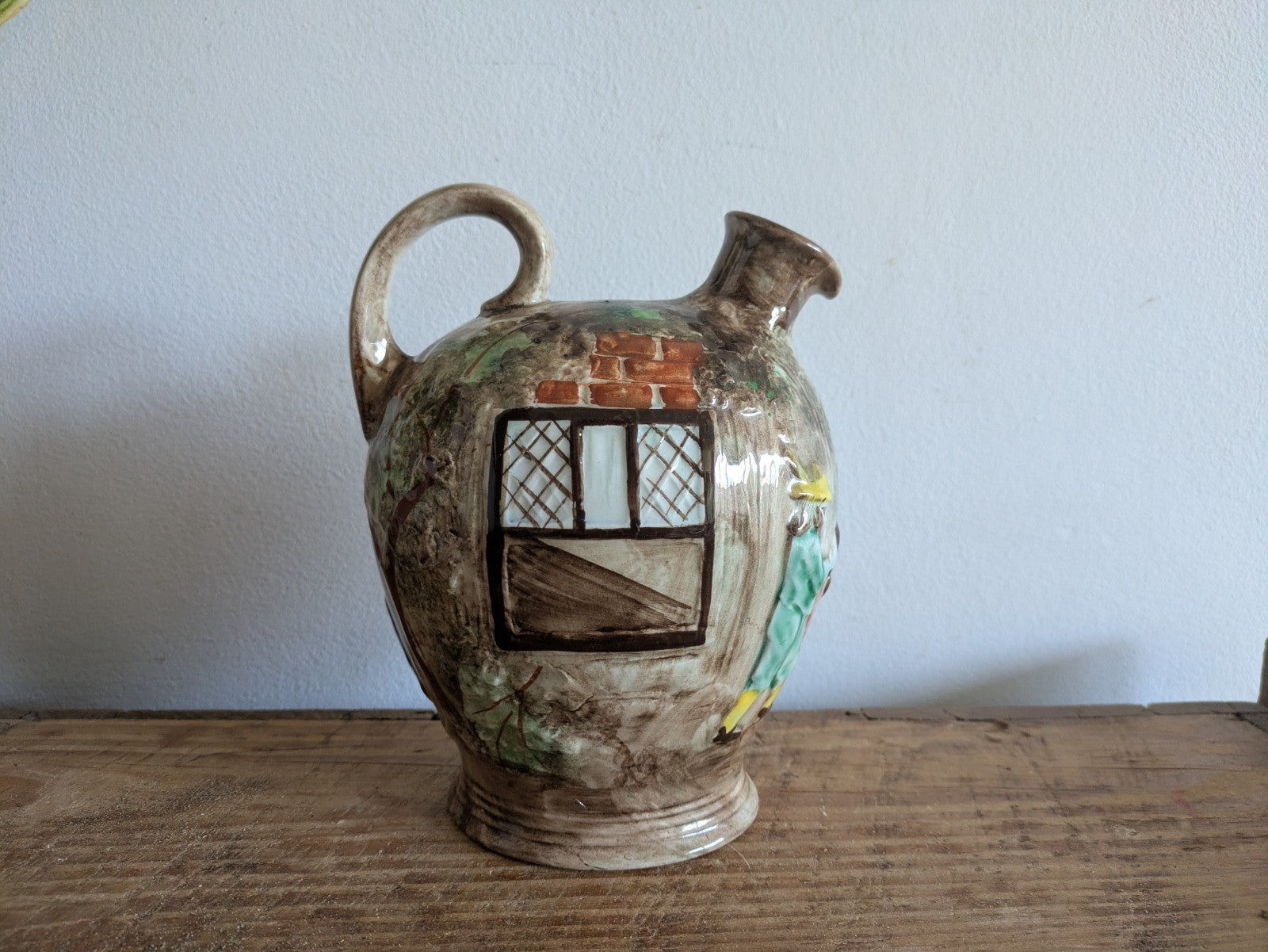 Vintage E Radford 1930/40s Hand Painted Tavernware Decanter Flagon Jug Pottery 
