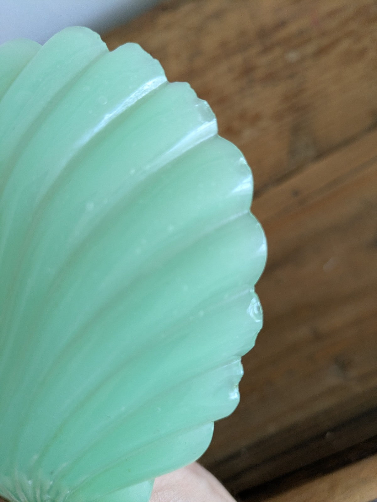 3x Vintage Uranium Green White Milk Glass Bowls Dishes Shell Clam Art Deco Early