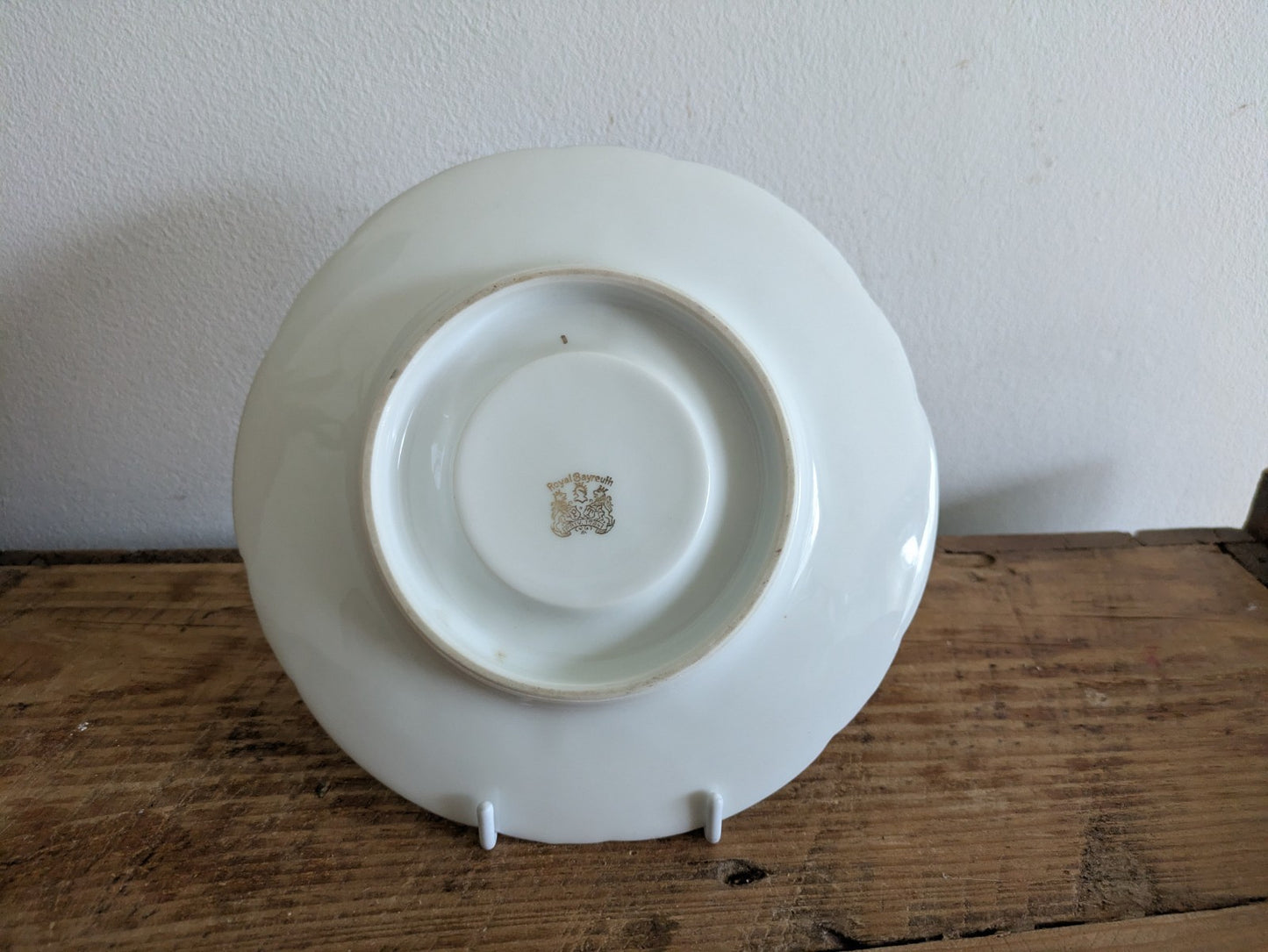Vintage Plate Saucer Royal Bayreuth Blue With Gilt Gold Rim Bavaria Germany Rare