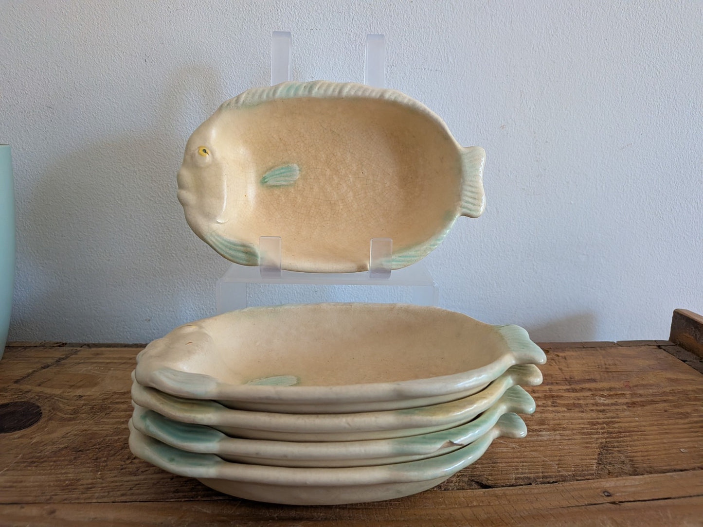 5x Shorter & Son Art Deco Fish Plate Bowls Dishes Matt glaze Clarice Cliff Serve