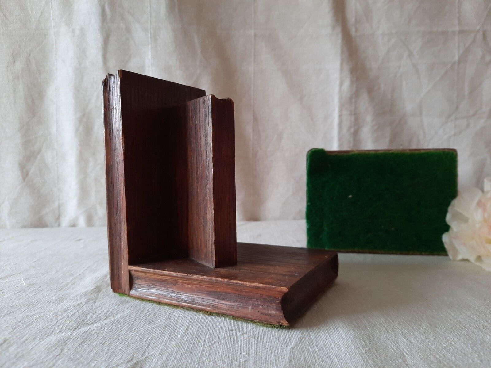 Stunning Original Oak Art Deco Antique Bookends Book design vintage pair old vtg