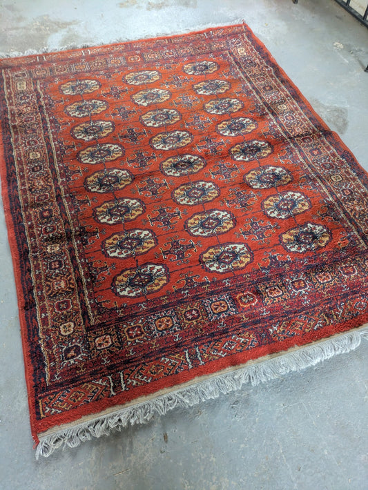 Quality Vintage Bokhara Hand Woven Silk Hanging Jahore Rug 132.5x 178cm Carpet 