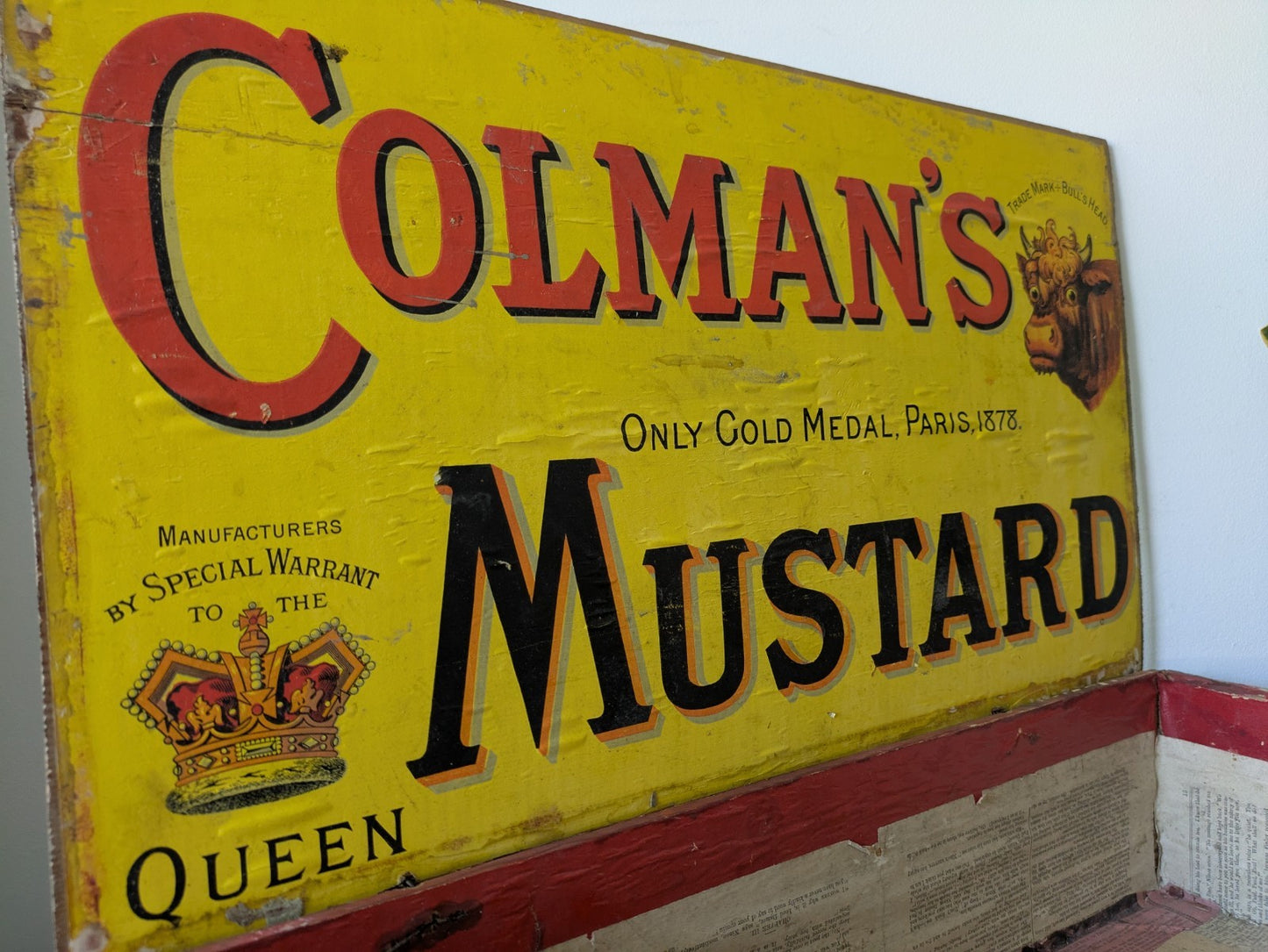 Rare Antique Colman's Mustard Crate 1890 Box Advertising Packaging Vintage Prop